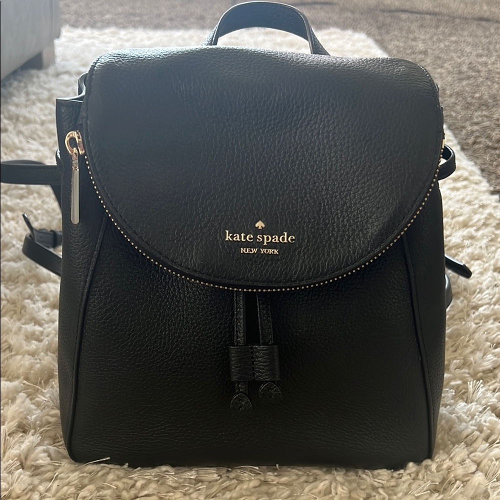 Kate Spade Black Backpack with Gold Hardware